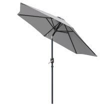 Bl?mme 2.5M Tilting Garden Parasol Sun Shade Patio Outdoor Umbrella Canopy Grey with Crank Handle