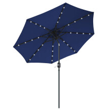 Bl?mme 2.7M Tilting Garden Parasol Sun Shade Patio Outdoor Umbrella Canopy Blue with Solar LED Lights