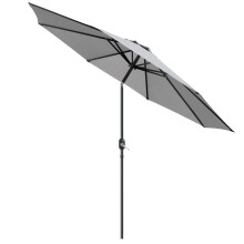 Bl?mme 2.7M Tilting Garden Parasol Sun Shade Patio Outdoor Umbrella Canopy Grey with Crank Handle