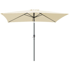 Bl?mme 2x3M Aluminum Rectangular Parasol Patio Outdoor Sun Shade Umbrella Cream with Tilt Crank