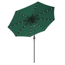 Bl?mme 2.7M Tilting Garden Parasol Sun Shade Patio Outdoor Umbrella Canopy Green with Solar LED Lights