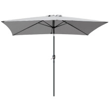 Bl?mme 2x3M Aluminum Rectangular Parasol Patio Outdoor Sun Shade Umbrella Grey with Tilt Crank