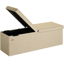 CASARIA? 130L Storage Bench | Foldable Footstool | Fabric Ottoman with Lid | 300kg Load Capacity | Comfortable Padding | Versatile Use for Living
