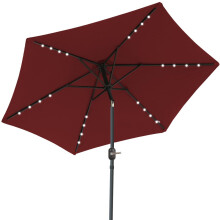 Bl?mme 2.5M Tilting Garden Parasol Sun Shade Patio Outdoor Umbrella Canopy Wine with Solar LED Lights