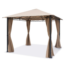 TOOLPORT Garden pavilion 3x3 m waterproof PREMIUM pavilion with 4 side-panels curtains garden tent approx. 220g/m? roof tarpaulin in taupe party tent
