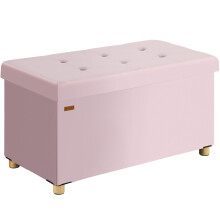CASARIA? Fabric Foldable Ottoman Chest Bench Foot Rest with Padded Footstool Lid | 76Wx38DxH40cm | 100 Litres Storage | 300KG Load Capacity |