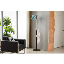 Modernique? Sheer Metal and transparent Tube Coat Rack with Heavy Sturday Base. Different Height and all around 14 hooks positioned. Black Brown Gold