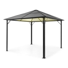 Blumfeldt Waterproof Garden Gazebo with Polycarbonate Hardtop Roof, Lightweight Aluminium Frame Metal Pergola Kit, Marquee Garden Canopy Gazebo,