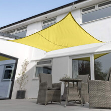 Kookaburra Waterproof Garden Sun Shade Sail Canopy in Yellow 98% UV Block (4m x 3m Rectangle)