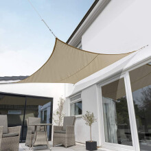 Kookaburra Waterproof Garden Sun Shade Sail Canopy in Mocha 98% UV Block (3m Square)