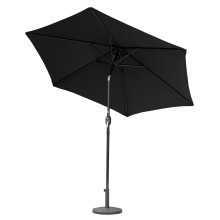 Harrier Crank & Tilt Parasol with LED Lights [2.7m] ? Outdoor Garden Patio Umbrella with Optional Waterproof Cover ? 5 Colour Options (Black, With