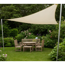 Kookaburra Pro Waterproof Ivory Garden Shade Sail Patio Canopy 98% UV Block (2m Triangle)