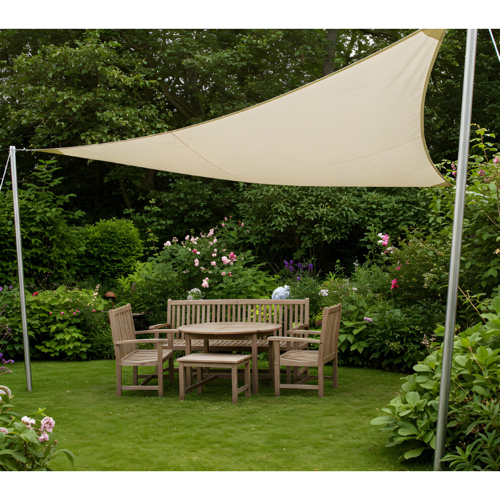 Kookaburra Pro Waterproof Garden Shade Sail Patio Canopy 98% Uv Block (2M Triangle) Ivory