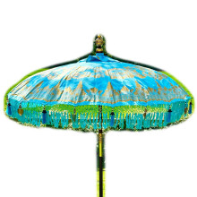 Darthome Bali Sun Parasol 2m Handmade Traditional Indonesian Garden Umbrella (Blue)
