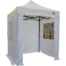 All Seasons Gazebos 2x2 Fully Waterproof Pop up Gazebo With 4 Zip up Sides and Accessories - White