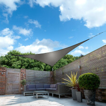 Kookaburra Waterproof Garden Sun Shade Sail Canopy in Charcoal 98% UV Block (3.6m Triangle)