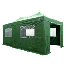 All Seasons Gazebos 3x6m Heavy Duty Fully Waterproof Pop up Gazebo with 4 Premium Side Walls - Green