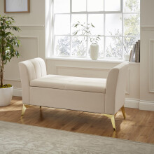GFW Pettine Ottoman Storage Bench, Natural, H-67cm x W-121cm x D-45.5cm