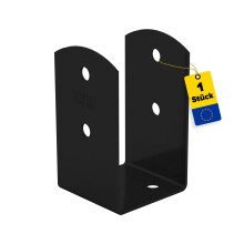 Heavy Duty PSOL Powder Coated Pergola Gazebo Post Base Support Shoe for 70mm Posts - Black (71 x 71 x 120 x 2.5mm)