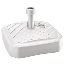 PROSPERPLAST Umbrella Parasol Base Square PE 39 x 39 x 13 cm in White, 12 L