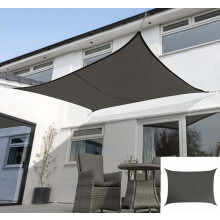 Kookaburra Waterproof Garden Sun Shade Sail Canopy with Fixing Kit in Charcoal 98% UV Block (Square, 2m)