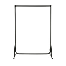 Shoplines Supplies 3ft Wide x 5ft High + 12 inch Height Ext. pair Black Heavy-Duty Clothes Rail Industrial Grade Steel Garment Rack with Wheels Easy