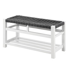 FiNeWaY 2 Tier Shoe Rack Storage Organiser with Seat Bench for Home & Office Perfect in Entryway, Living Room, Bedroom, Hallway - 75cm x 32cm x 40cm