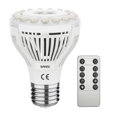 SANSI 4.5W Grow Light Bulb for Indoor Plants,Full Spectrum Grow Light with Remote Control, E27 Grow Lamp with Optical Lens for High PPFD,