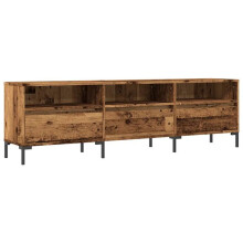 TV-Möbel - HELLOSHOP26 - 150 x 30 x 44,5 cm - Altes Holz - Großer Stauraum - Eisenfüße