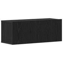 TV-Möbel - HELLOSHOP26 - TV-Möbel Eiche Schwarz - Set von 2 - 80 x 30 x 30 cm - 2 Türen und Regale