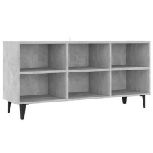 Mobile TV - HELLOSHOP26 - 103,5x30x50 cm - Grigio cemento - 6 compartimenti - Piedi in metallo