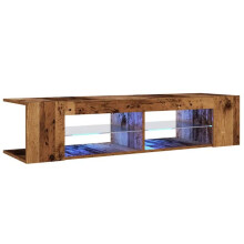TV-Möbel - HELLOSHOP26 - 135 x 39 x 30 cm - RGB-LED - Ingenieurholz - 4 Regale