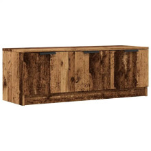 Mobile TV - HELLOSHOP26 - 102 x 35 x 36,5 cm - Legno antico - 3 porte - Pannelli di particelle