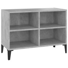 TV-Möbel - HELLOSHOP26 - 69,5x30x50 cm - Beton-Grau-Finish - 4 Fächer - Metallfüße
