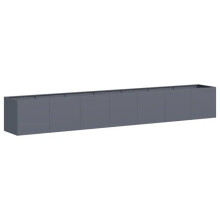 Jardinière - HELLOSHOP26 - 280x40x40 cm - Acier laminé à froid - Anthracite - Fond ouvert