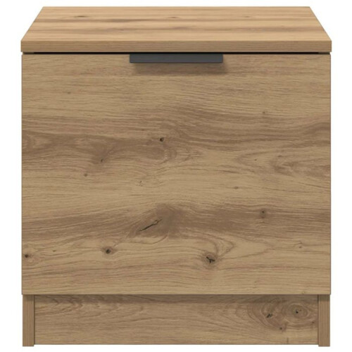 Nachttisch - HELLOSHOP26 - Bettkommode - Handgefertigte Eiche - 40x39x40 cm - 2 Schubladen 2
