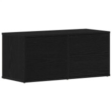 TV-Möbel - HELLOSHOP26 - 80x34x36 cm - Ingenieurholz - Schiebetüren - Matt Schwarz