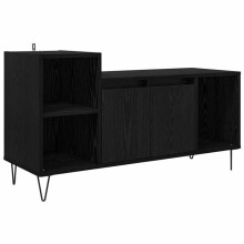 TV-Möbel - HELLOSHOP26 - Modernes rechteckiges TV-Möbel - 2 Türen - 2 Regale - Schwarz 100x35x55