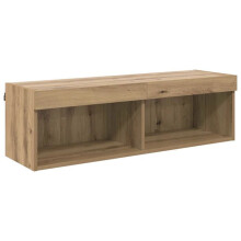 Wand-TV-Möbel - HELLOSHOP26 - Modernes Wand-TV-Möbel - 100 x 30 x 30 cm - Beige Eiche - USB-LED-Streifen