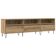 TV-Möbel - HELLOSHOP26 - 150 x 30 x 44,5 cm - 6 Fächer - Eichenholz - Eisenfüße