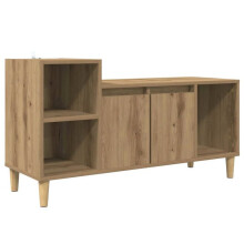 TV-Möbel - HELLOSHOP26 - 100 x 35 x 55 cm - 2 Türen - 1 Regal - Beige Eiche