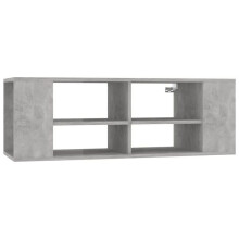 Wand-TV-Möbel - HELLOSHOP26 - 102 x 35 x 35 cm - Beton Grau - 2 Fächer - Verstellbare Mittelregale