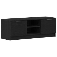 Mobile TV - HELLOSHOP26 - 102 x 35 x 36,5 cm - Nero - Ripiani regolabili - 2 porte