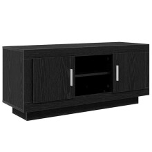 TV-Möbel - HELLOSHOP26 - 102 x 35 x 45 cm - Schwarz - Ingenieurholz - 2 Türen, 1 Regal