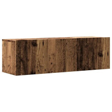 Wand-TV-Möbel - HELLOSHOP26 - Wand-TV-Möbel aus altem Holz - 100 x 30 x 30 cm - 2 Türen - Wandmontage