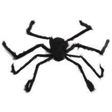 Großer 4,1 Fuß schwarzer Plüsch-Spinne mit Beleuchtung für Halloween Indoor und Outdoor