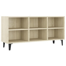 TV-Möbel - HELLOSHOP26 - 103,5 x 30 x 50 cm - 6 Fächer - Metallfüße - Sonoma-Eiche