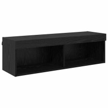 Wand-TV-Möbel - HELLOSHOP26 - Modern - 100x30x30 cm - Ingenieurholz - Mehrfarbige LED-Streifen - Matt Schwarz