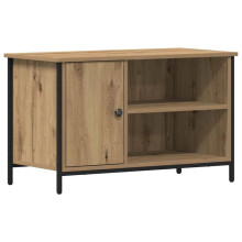 TV-Möbel - HELLOSHOP26 - Rechteckig - Beige Ingenieurholz - 80 x 40 x 50 cm - Effiziente Aufbewahrung