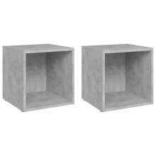 TV-Möbel - HELLOSHOP26 - Set 2 - 37 x 35 x 37 cm - Holzbraun - Spanplatten